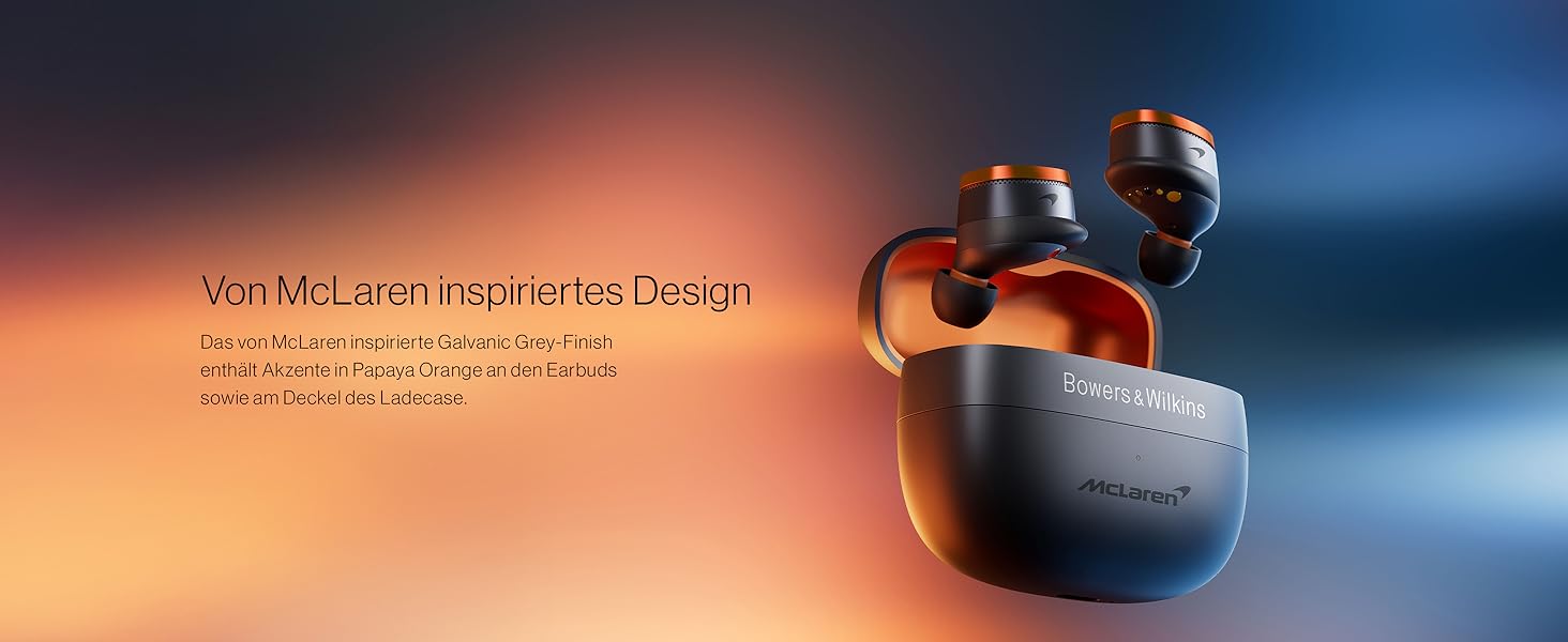 Навушники Bowers & Wilkins Px8 McLaren - бездротові, з активним шумозаглушенням, Bluetooth 5.0, 30 годин роботи, мікрофон