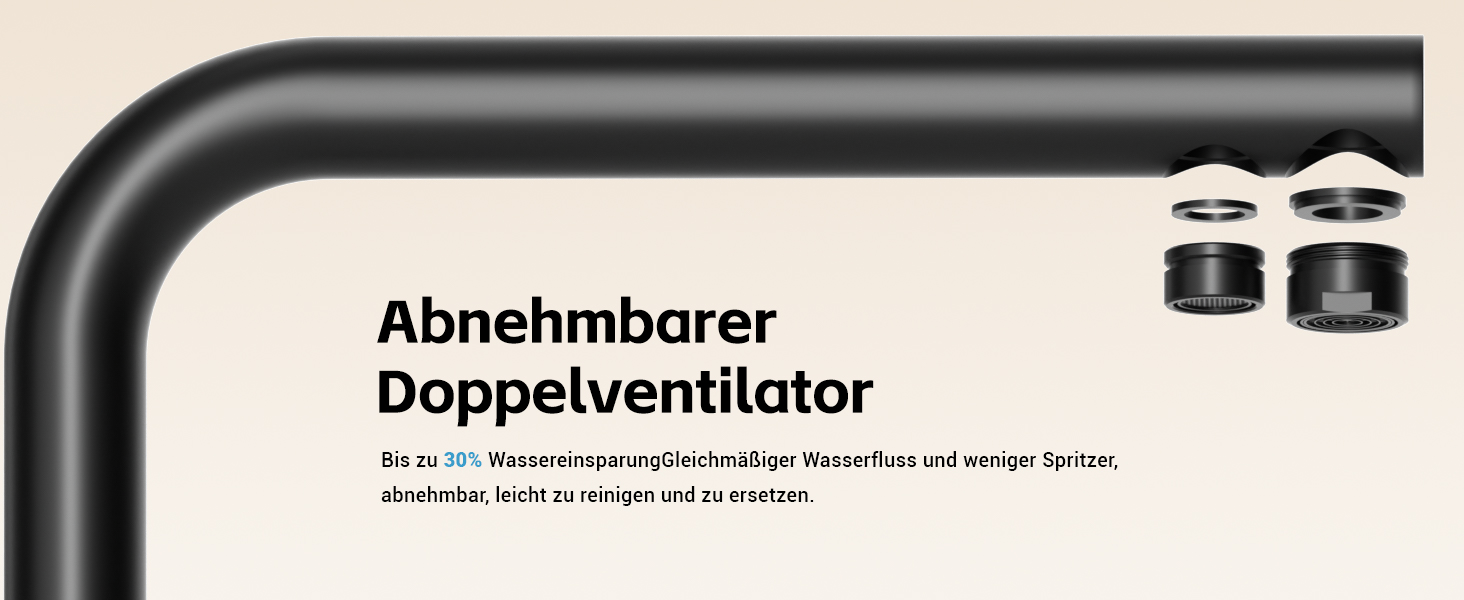 Чорний кухонний змішувач Appaso з висувною лійкою, 360° обертання, 2 режими струменя, для кухні | Нержавіюча сталь