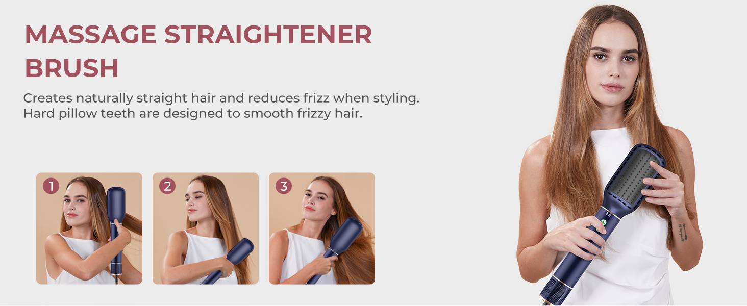 Фен-щітка Air Styler Pro 6 в 1: 1000W, для всіх типів волосся (блакитний)