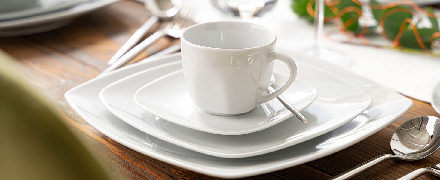 Набір кавових чашок SÄNGER Bilgola (12 шт.) з порцеляни, 150 мл, для 6 осіб, білий, преміум-якість