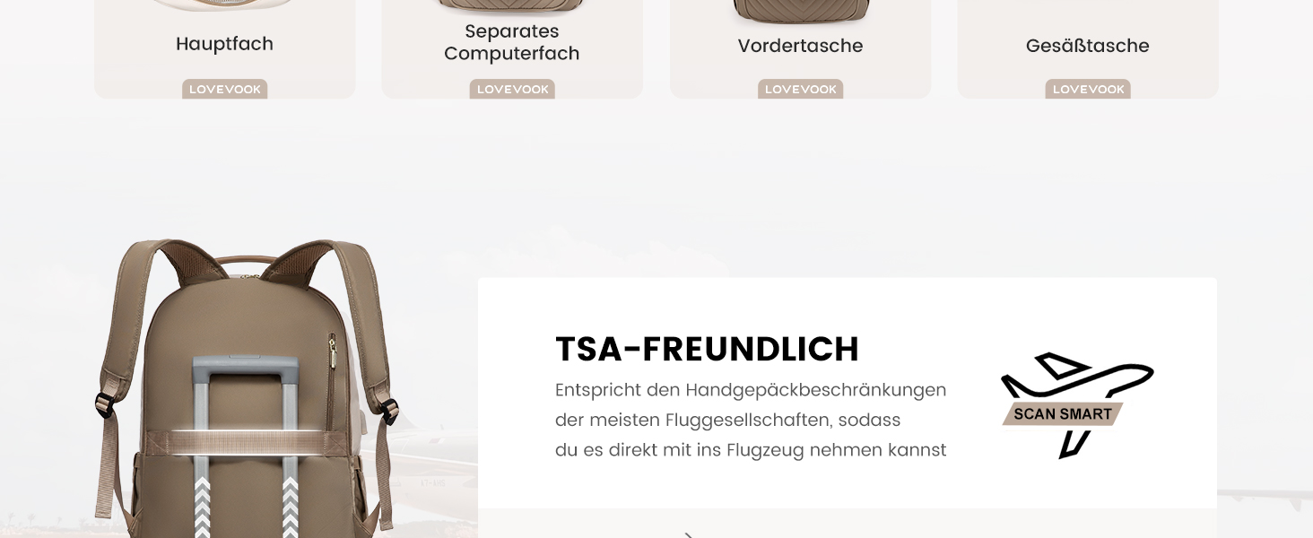 LOVEVOOK Рюкзак для ноутбука, жіночий, 17 дюймів, шкільний, для підлітків, водонепроникний, з USB-портом, для подорожей, університету, бізнесу, бежевий хакі