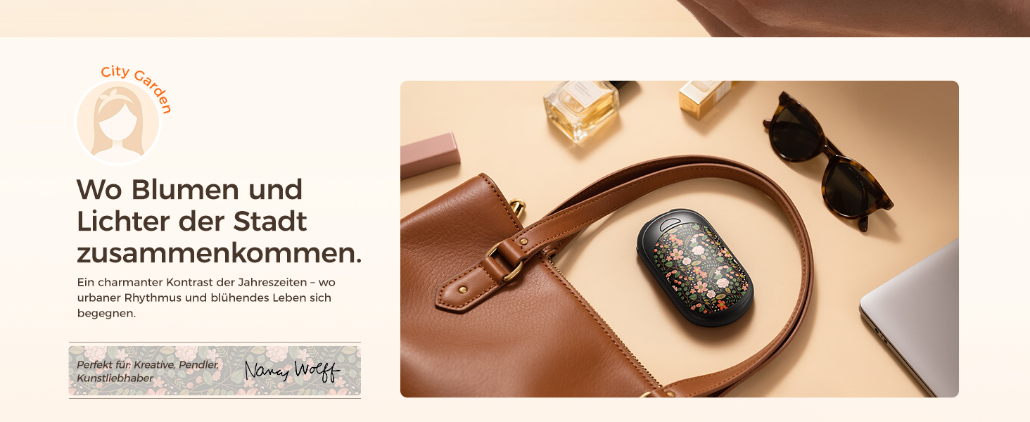 Електричні грілки для рук Ocoopa 2 шт. з магнітом, 5000mAh, 3 режими нагріву, компактні, чорні