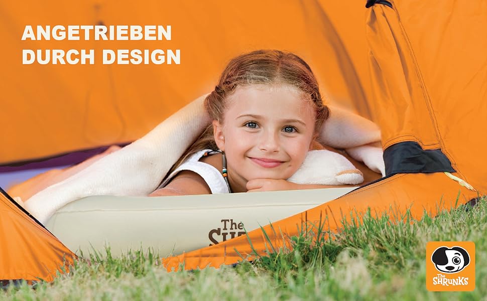 Надувне дитяче ліжко Shrunks® з бортиками - зручне для подорожей, кемпінгу та готелів. Біле/коричневе ліжко-матрац 152 x 94 см для малюків