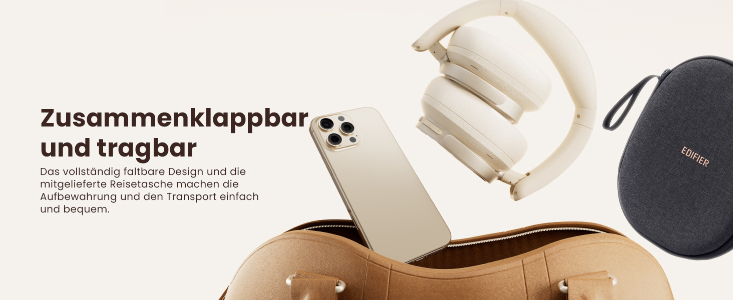 Навушники бездротові Edifier ES850NB з шумозаглушенням, Hi-Res Audio, Bluetooth 5.4, LDAC, 92 год роботи, слонова кістка