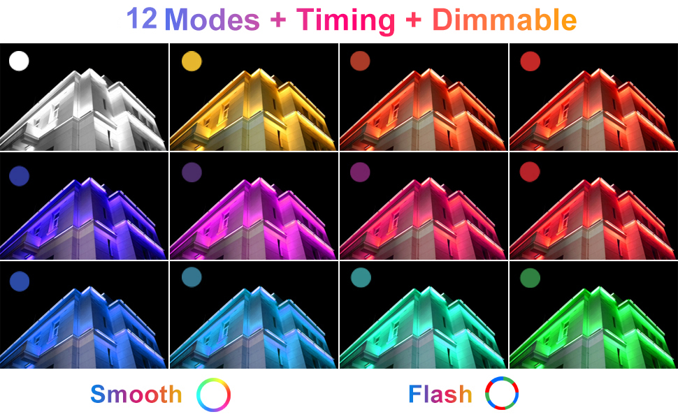 RGB LED прожектор 42W з пультом, диміруємий, водонепроникний IP66, світлодіодний wallwasher для вулиці та приміщення, для саду, дому, вечірок, декору, з пам’яттю