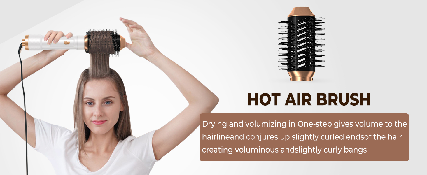 Airstyler 5 в 1: Фен-щітка з іонізацією, 20 м/с, 110 000 об/хв, для створення локонів та випрямлення волосся (фіолетовий)