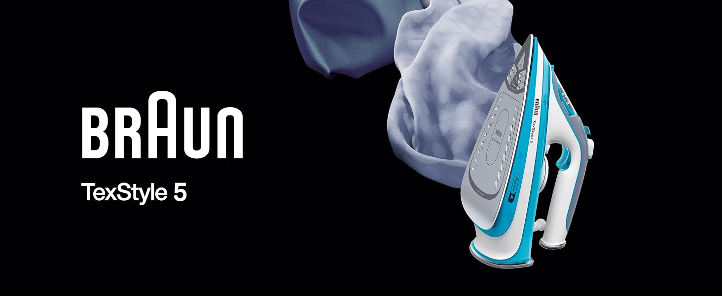 Відпарювач Braun FreeStyle 5 SI 5037 VI - потужний праска з підошвою Freeglide 3D, вертикальним відпарюванням, 2700 Вт, 200 г/хв, резервуар 330 мл (блакитний)