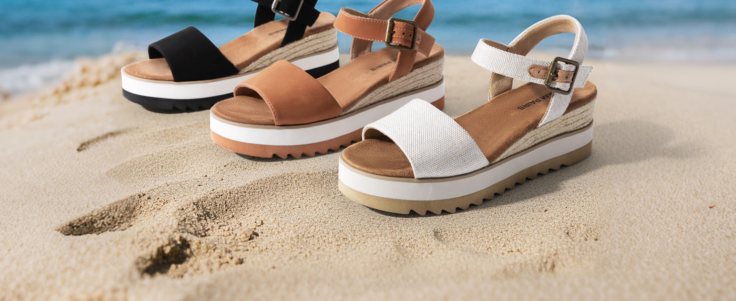 Еспадрильї жіночі Dream Pairs босоніжки на платформі, чорні 37 EU