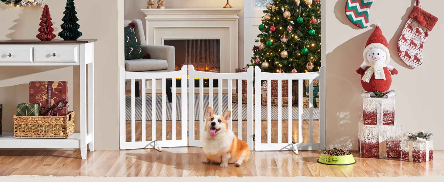 Захисне огорожа для собак Yaheetech, 60,5 x 151,5 см, 3 панелі, біла