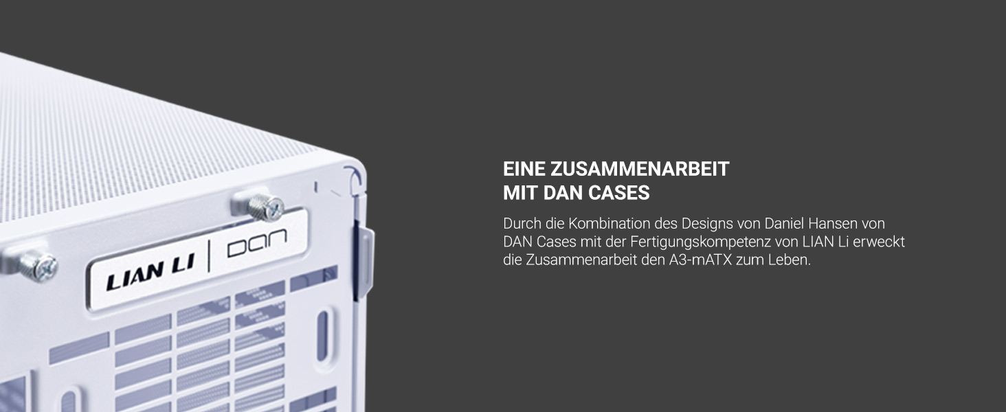 Корпус Lian Li DAN Cases A3-mATX Wood Edition для ПК, Micro-ATX, з темперованим склом, горіхове дерево, чорний (Weiß/Flyaway Orchidee, Mesh)