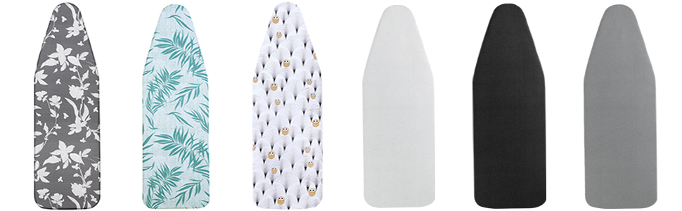 Чохол для гладильної дошки, 140 x 50 см, великий з бавовни, товстий, антиковзкий, розмір XXL (Листя, зелений)