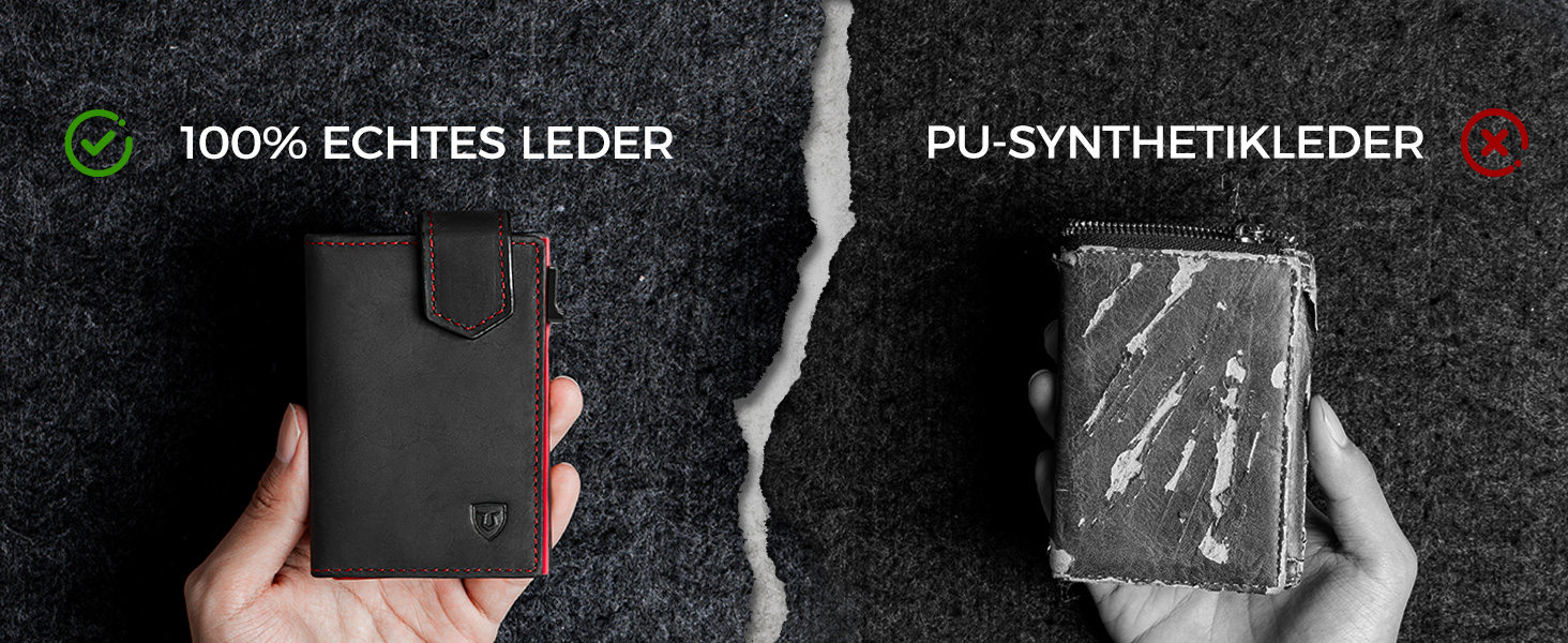 Чоловіче картхолдер LORZOR з магнітною застібкою, slim-гаманець з відділенням для монет, RFID захистом, вміщує 10 карт, smart-гаманець, червоний