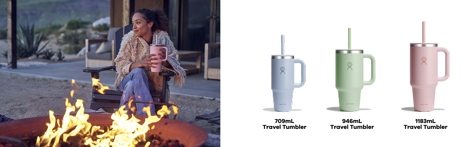Термокружка HYDRO FLASK 946 мл з кришкою та соломинкою, чорна, нержавіюча сталь, вакуумна ізоляція, для подорожей