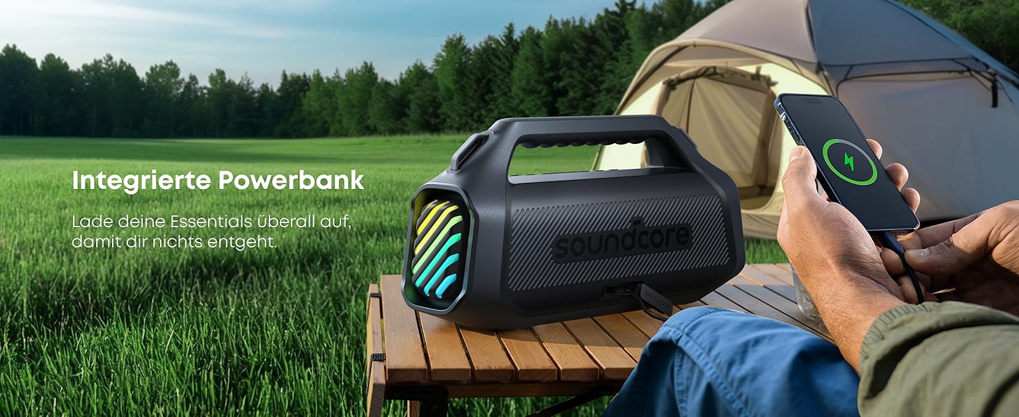 Портативна Bluetooth колонка soundcore Boom 2 Pro 140 Вт, IP68, RGB підсвітка, Powerbank, BT 5.3