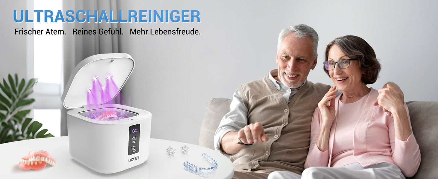 Ультразвуковий очищувач 48000Hz з УФ-дезінфекцією для зубних кап, брекетів, протезів та ювелірних виробів - 300 мл, 24 Вт