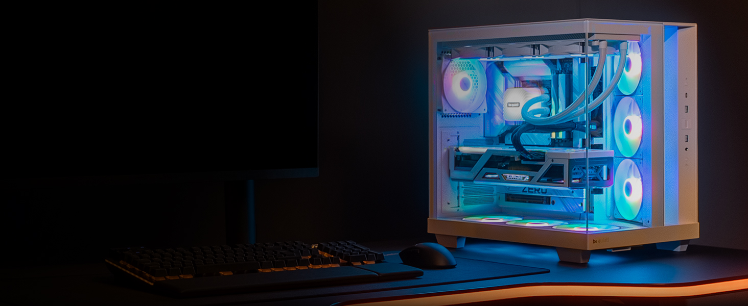 Корпус ПК be quiet! Light Base 500 LX: повністю скляна передня та бічна панелі, Dual Chamber, 4 вентилятори Pure Wings 3 PWM, без RGB, задній порт