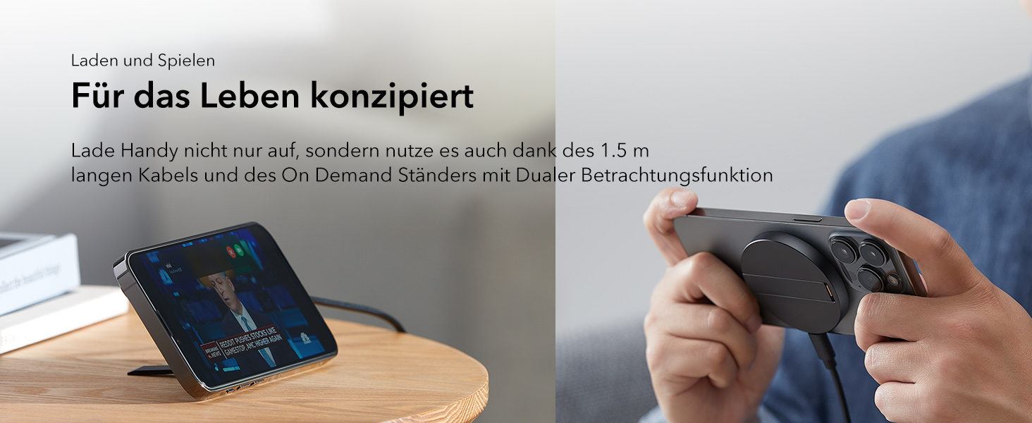 Бездротовий зарядний пристрій ESR MagSafe з підставкою для iPhone 17/16/16 Pro/16 Pro Max/15/14/13, AirPods 4/3/2 Pro, білий (без адаптера живлення)