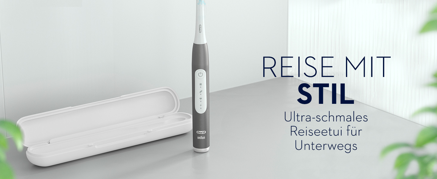 Електрична звукова зубна щітка Oral-B Pulsonic Slim Luxe 4500 Platinum з 3 режимами чищення та кейсом для подорожей