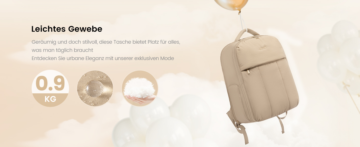 Рюкзак LOVEVOOK для жінок, 40L, ручна поклажа, для подорожей, з відділенням для взуття та ноутбука 17 дюймів, водонепроникний, для бізнес-поїздок та відпочинку, бежевий