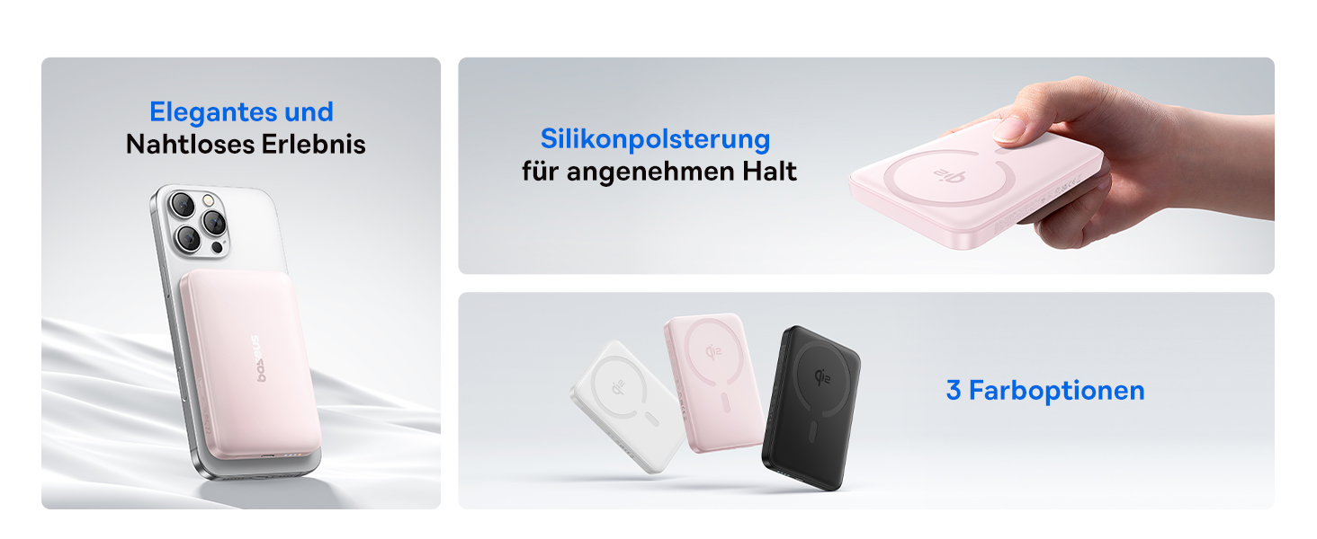 Power Bank Baseus EnerFill Qi2 MagSafe 10000mAh з PD 22.5W та бездротовою зарядкою 15W (Рожевий)