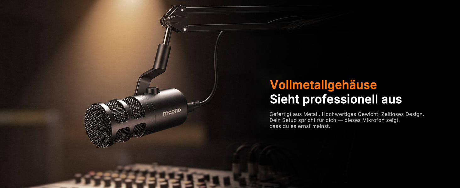Динамічний мікрофон MAONO PD100 Gen2S USB/XLR для стрімінгу та подкастів, 192кГц/24біт, з пантографом (мікрофонною стійкою), кнопкою Mute та моніторингом