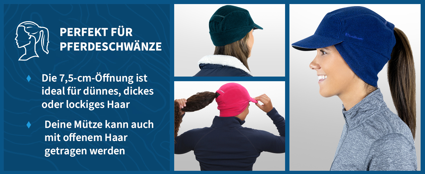 Мутка флісова TrailHeads Sport для жінок з отвором для хвістя та світловідбиваючим краєм, чорна