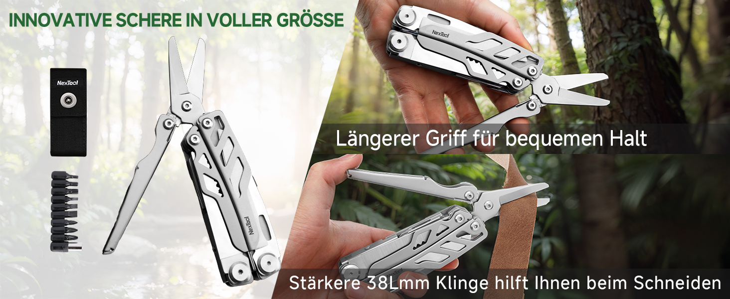 Мультитул NexTool Muiltool 19-в-1: мультифункціональний інструмент з плоскогубцями, ножем, викрутками, ножицями, з нержавіючої сталі для кемпінгу, подарунок для чоловіків (Silver Flagship Max)