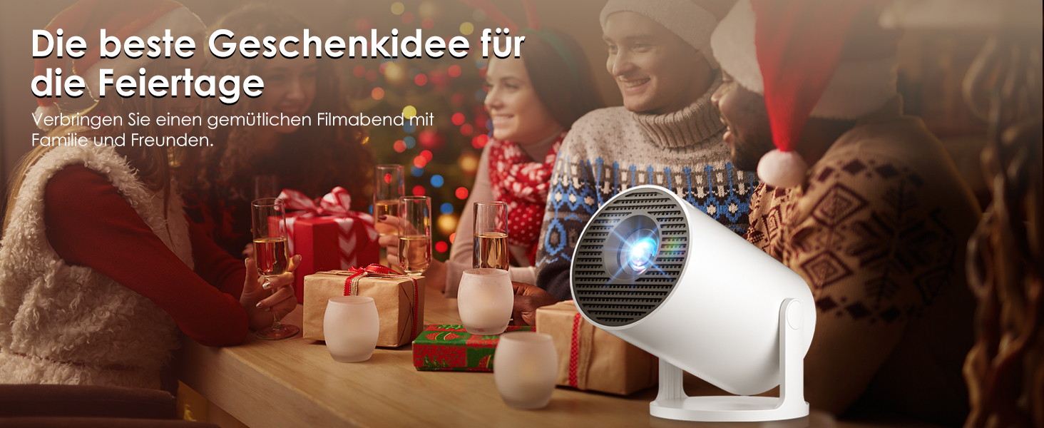 Міні проєктор Salange Mini Beamer 2026,8K з Android, WiFi 6, Bluetooth 5.4, Auto Keystone, 270° поворот, для дому та на вулицю, Sala300pro