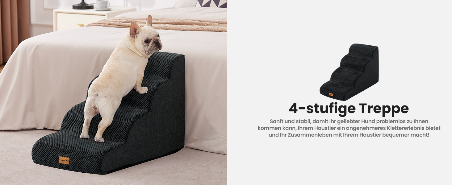 Сходинка для собак Gardner Pet - 3 сходинки, 35/42 см, з водонепроникним покриттям, для ліжка, дивану, крісла