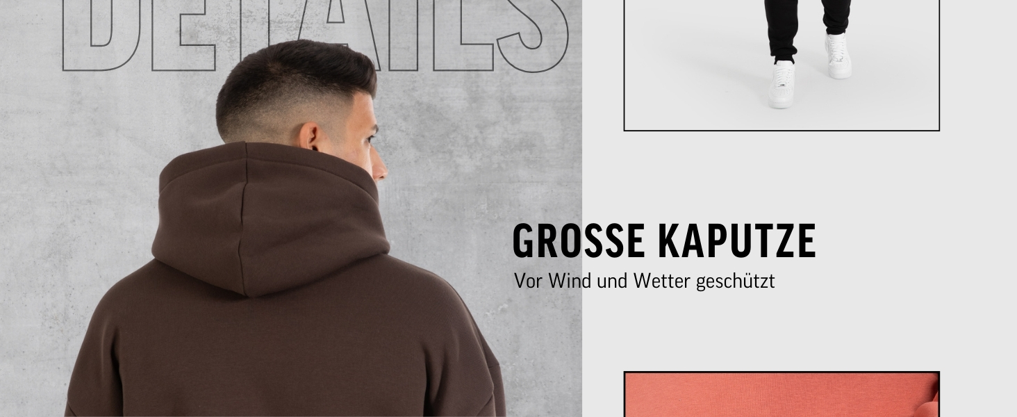 SMILODOX Худі Dawson для чоловіків - Оверсайз толстовка з капюшоном - З довгим рукавом, Ідеально для спорту, стилю вулиці та повсякденного носіння, Зручна та універсальна, Чорний колір