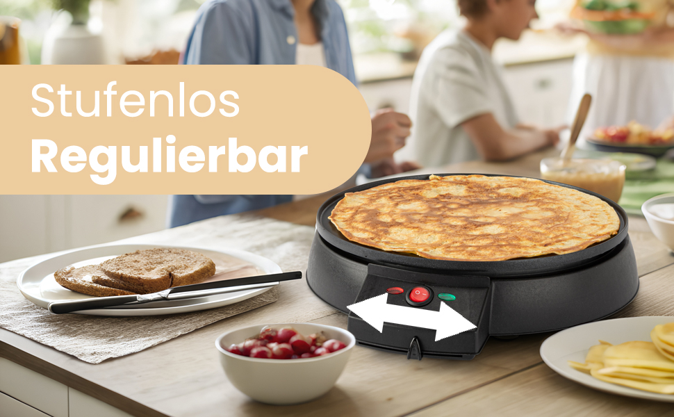 Clatronic® Crepe Maker for crepes with Ø29 cm | including batter dispenser | Crepe Maker | non-stick coated surface | continuously adjustable thermostat | Crepemaker | pancake maker with 900W | cm 3372