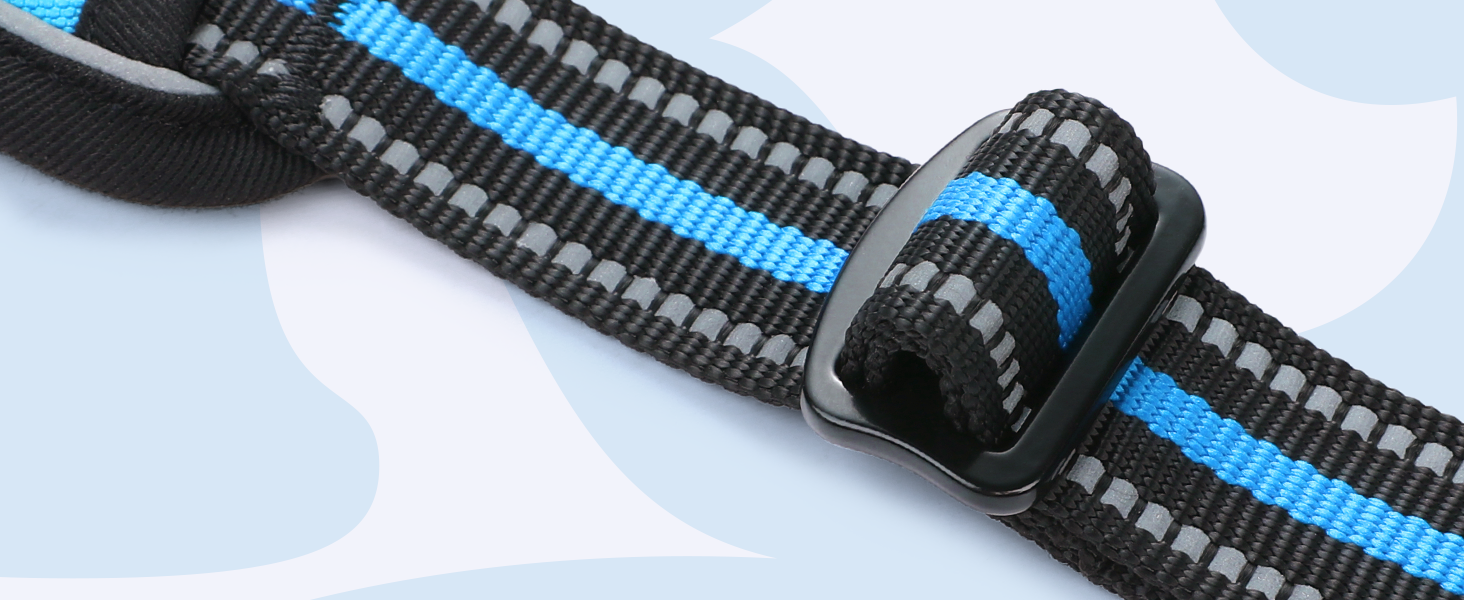 Нашийник для собак Rabbitgoo, великі породи, регульований, проти тяги, з ручкою, м'який, світловідбиваючий, блакитний, L (XL, 1 шт.)