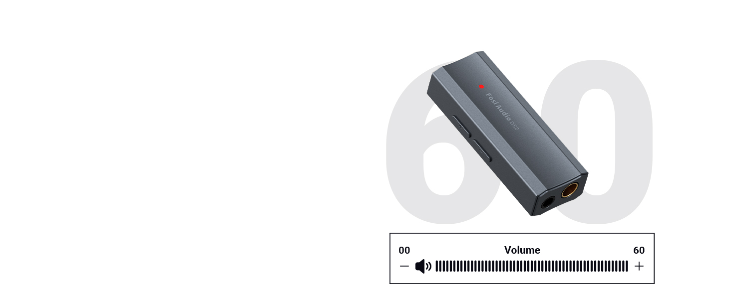 Портативний ЦАП та підсилювач навушників Fosi Audio DS2 з ES9038Q2M, підтримка PCM 32-bit/768kHz та DSD512, 3.5mm та 4.4mm виходи, Hi-Fi аудіо, USB ЦАП для навушників