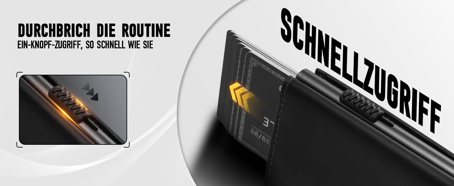 Чоловічий гаманець з RFID-захистом та відділенням для монет, Smart Wallet з вікном для документів, шкіряний гаманець для карт (чорно-червоний)