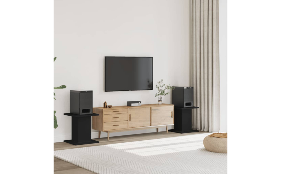 Підставка для колонок vidaXL, 2 шт., 30x30x40 см, чорний ДСП, для Hi-Fi, домашнього кінотеатру, покращення звуку