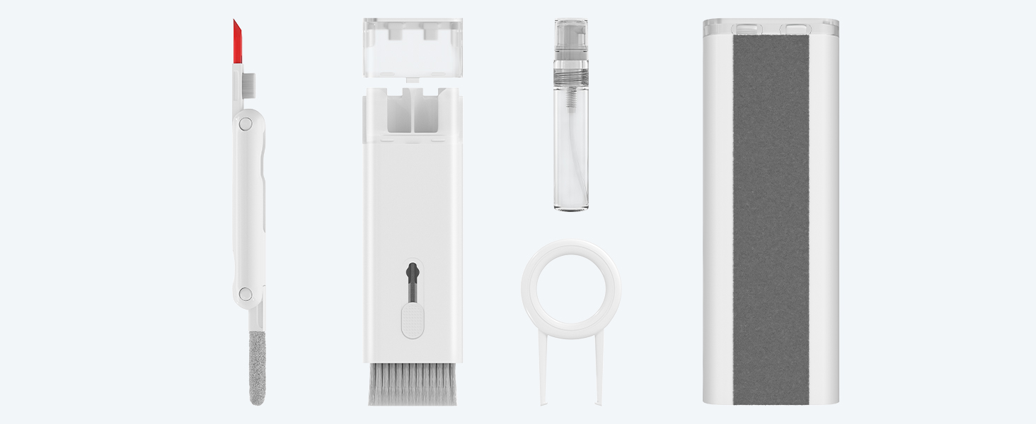 Набір для чищення клавіатури та навушників: щітка, стилус, 7 в 1. Підходить для AirPods, ноутбуків, телефонів, моніторів.