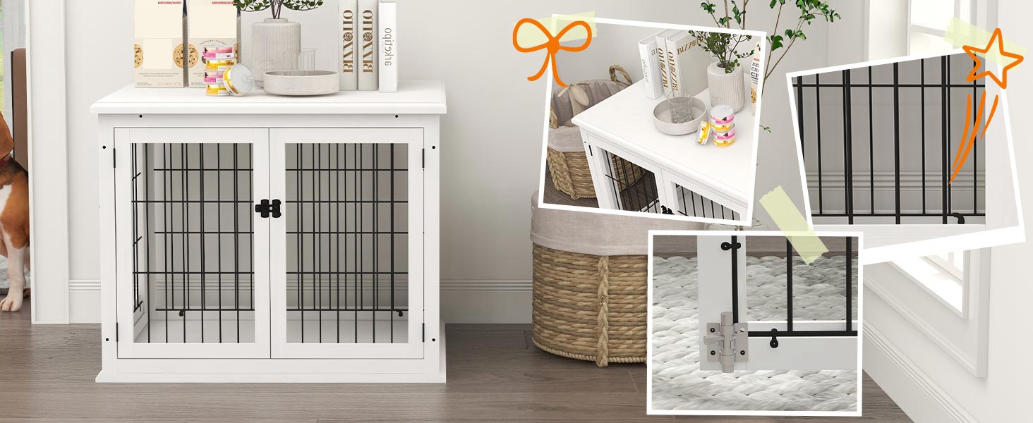 Клітка для собак PawHut - Будка з 2 входами, закривається на замок, для маленьких собак, 58,5 x 81 x 66 см