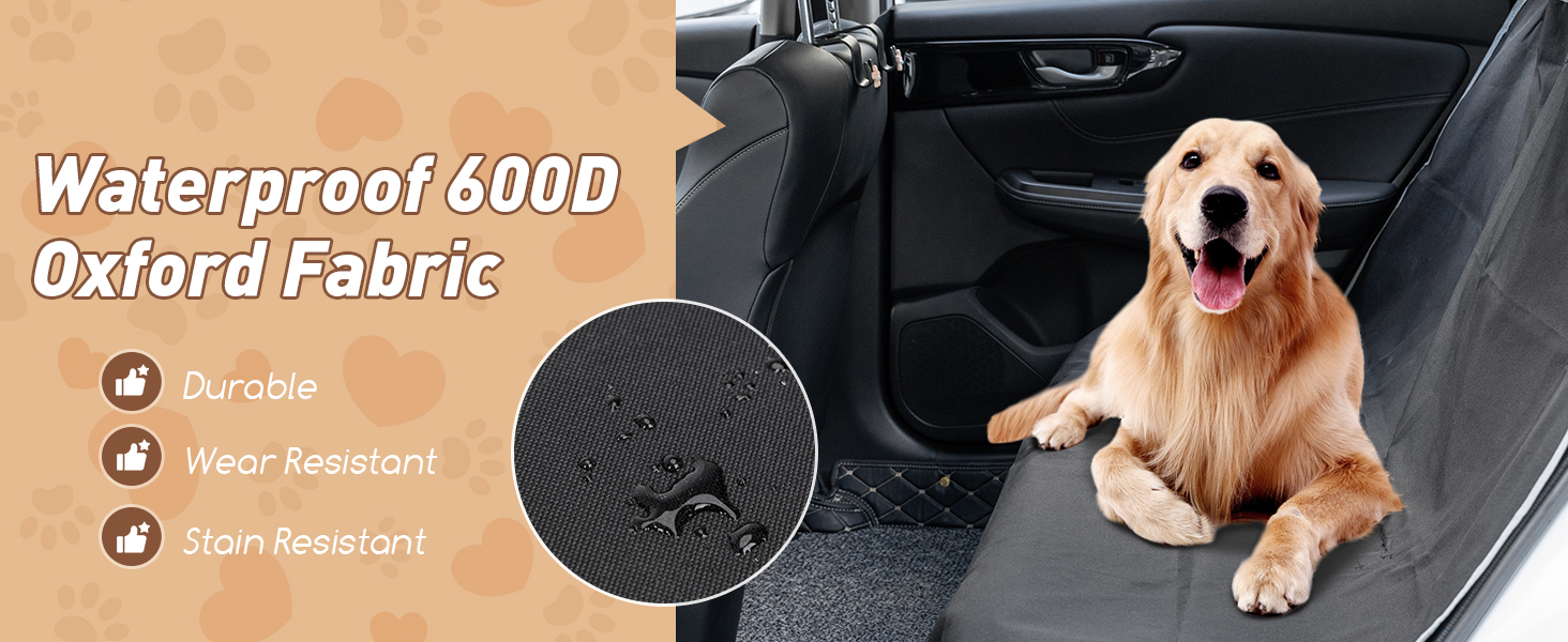 Чохли на сидіння для собак Nobleza, універсальні, чорні, 140x110 см, Oxford, водонепроникні, зносостійкі