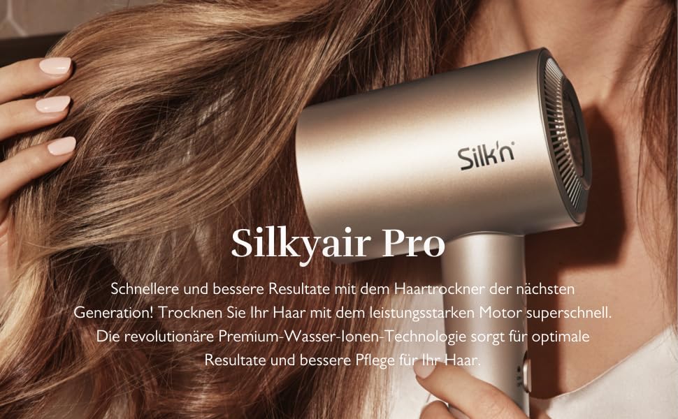 Фен Silk'n SilkyAir Pro з безщітковим мотором та іонізацією - Champagner Edition