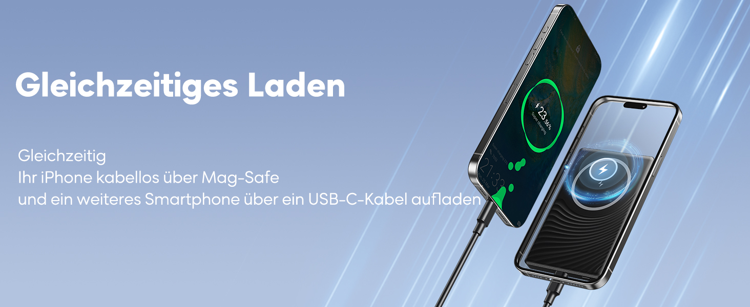 Power Bank Ntaanoo з MagSafe для iPhone 16/15/14/13/12 (10000mAh, 20W, бездротова зарядка)