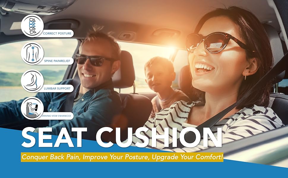 Автоподушка для сидіння Kingphenix: Memory Foam для легкових та вантажних автомобілів – знімає біль при ішіасі та болях у спині – підвищує комфорт водіння – чорна