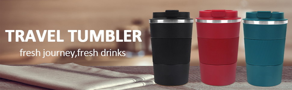 Термокружка з нержавіючої сталі, 380 мл, блакитна. Ізольована термокружка для напоїв, подорожей, авто. З кришкою, подвійні стінки, не протікає.