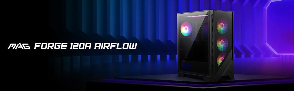 Корпус ПК MSI MAG Forge Mid-Tower: підтримка RTX 40, ARGB, магнітні фільтри, загартоване скло, USB 3.2