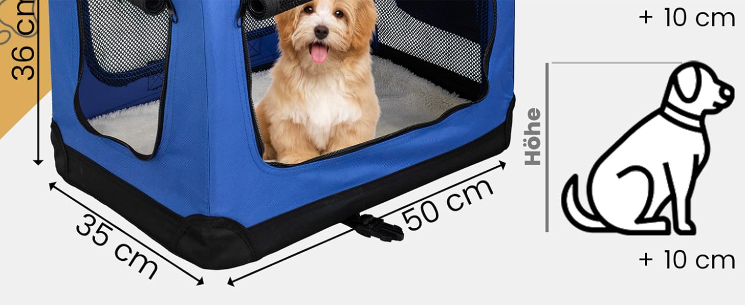 Складана переносна сумка-переноска для собак та котів Petigi (S, 50x35x36 см, блакитна)