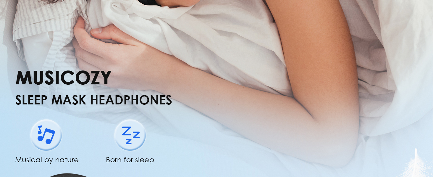 Маска для сну Musicozy з навушниками Bluetooth | 100% затемнення, для подорожей, релаксації | Подарунок для чоловіків та жінок