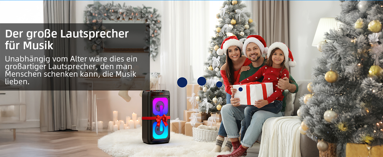 Портативна караоке-машина з 2 мікрофонами та LED-підсвіткою, Bluetooth, PA-система, для дому та вечірок, чорна