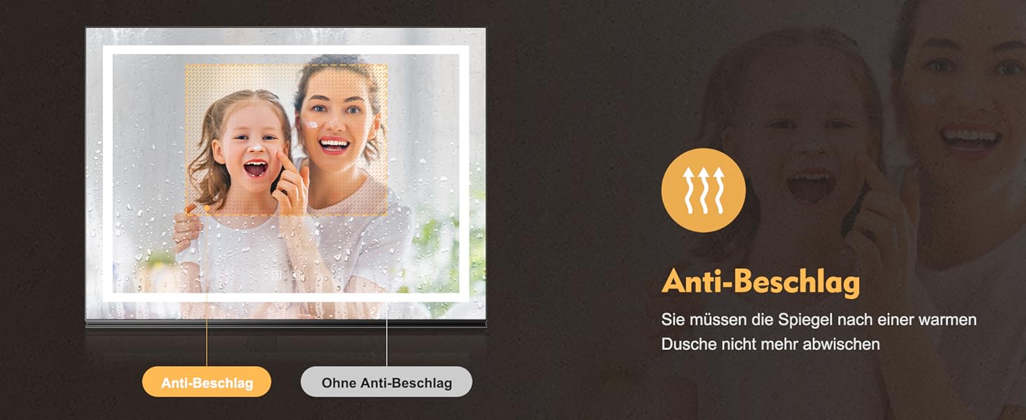 Дзеркало для ванної кімнати SONNI з підсвічуванням 60x40 см, IP44, білий (70x50 см, темно-сірий + рамкове підсвічування)