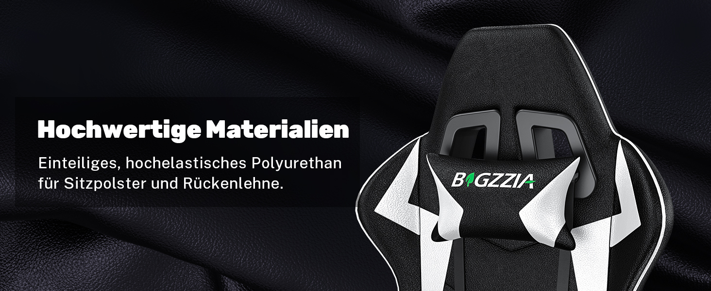 Геймерське крісло Racingreat Ergonomic: регульоване, PU-шкіра, з підголівником, для дітей, підлітків та дорослих, кремово-біле