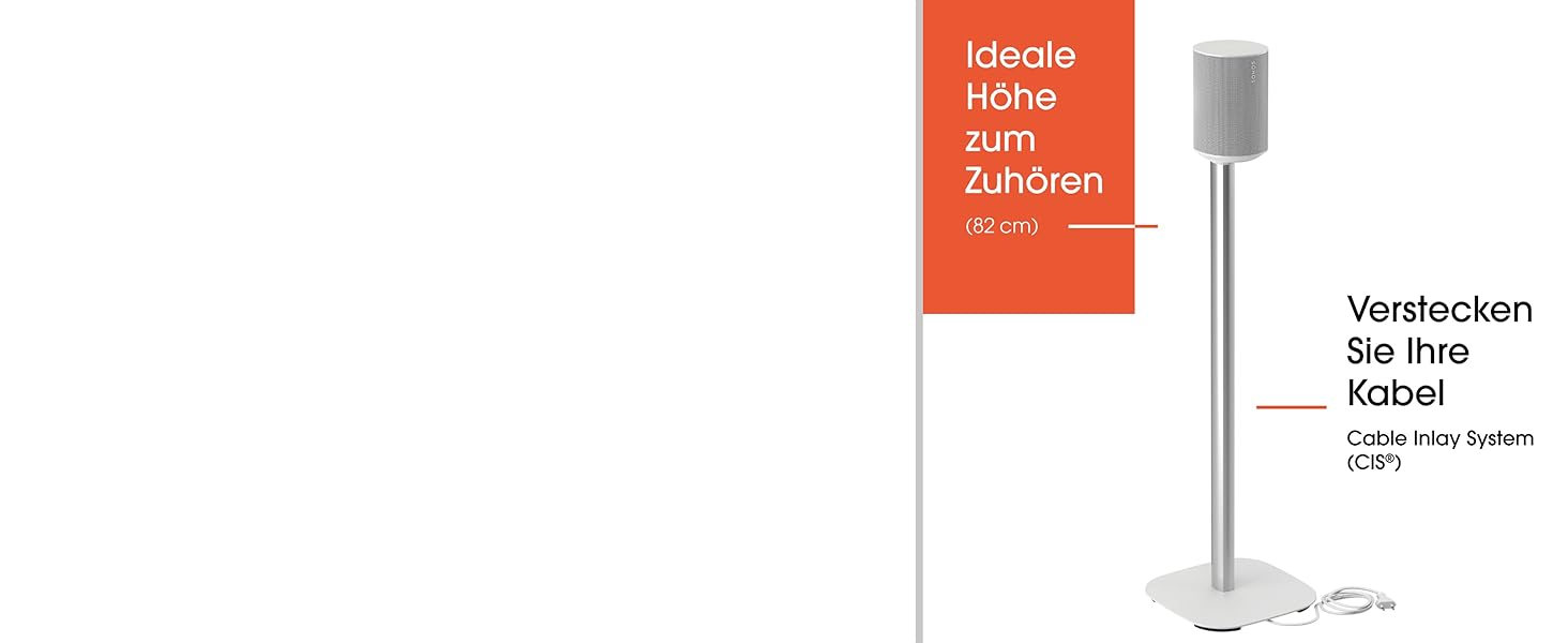 Підставка Vogel's SFS 4113 для Sonos ERA 100: надійна та стильна | Білий колір | З кабелепроводом, TÜV-сертифікована