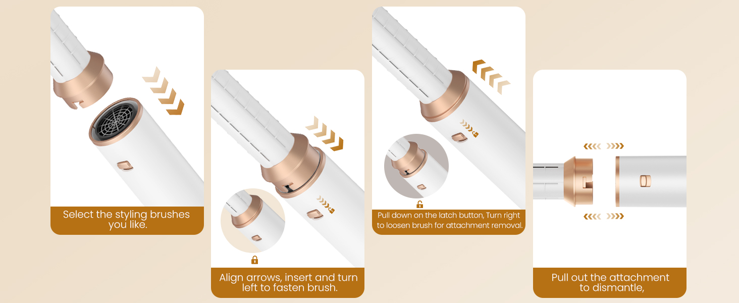 Набір для укладки волосся 6 в 1: фен-щітка, плойка, випрямляч, термощітка, фен, локони. 110000 об/хв.